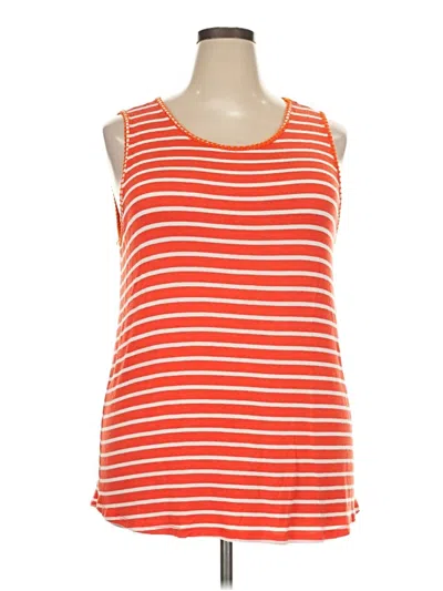 Pre-owned Pink Clover Sleeveless Top Orange Scoop Neck Tops