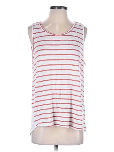 Pre-owned Pink Clover Sleeveless Top White Scoop Neck Tops