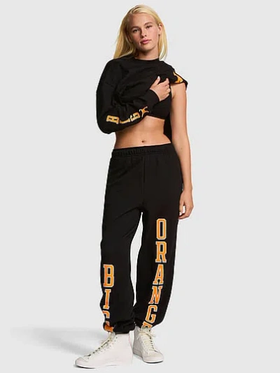 Pink College Collection Campus Fleece™ Bling Sweatpants In Black
