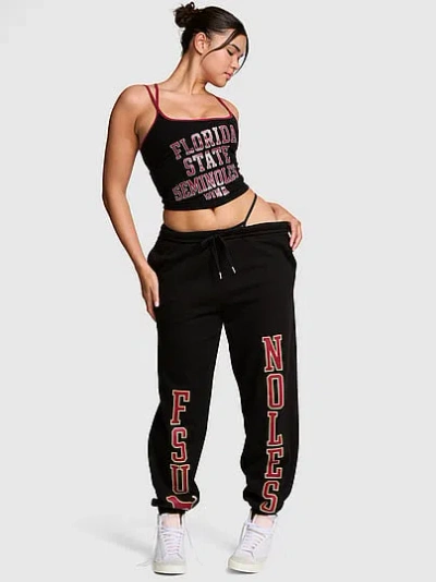 Pink College Collection Campus Fleece™ Bling Sweatpants In Black
