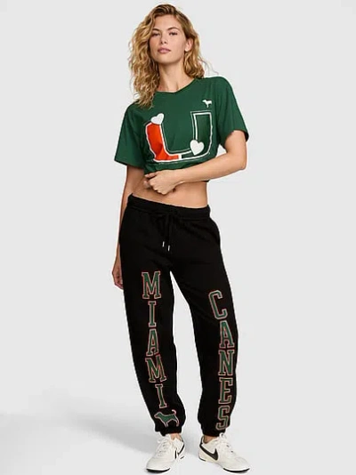 Pink College Collection Campus Fleece™ Bling Sweatpants In Black