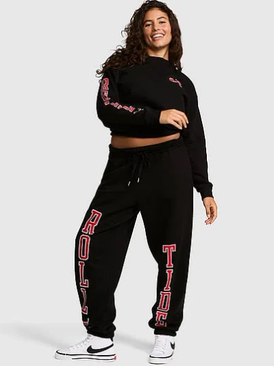 Pink College Collection Campus Fleece™ Bling Sweatpants In Black