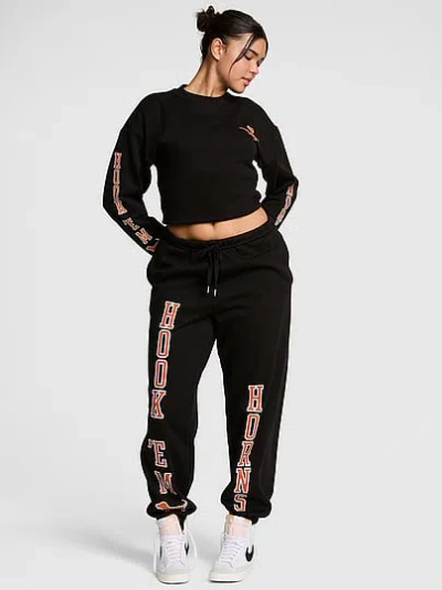 Pink College Collection Campus Fleece™ Bling Sweatpants In Black