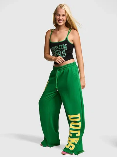 Pink College Collection Campus Fleece™ Bling Wide-leg Sweatpants In Green