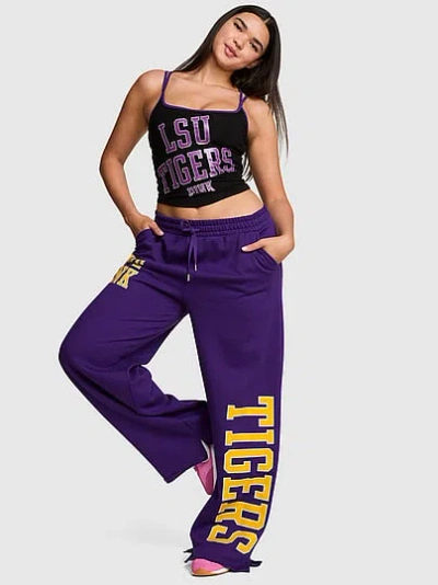 Pink College Collection Campus Fleece™ Bling Wide-leg Sweatpants In Purple