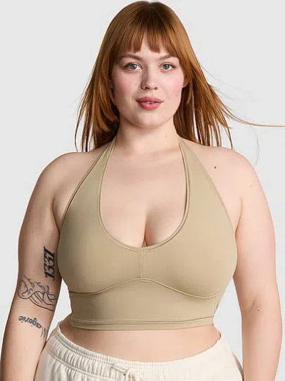 Pink Comfort Base Stretch™ Halter Bra Top In Green