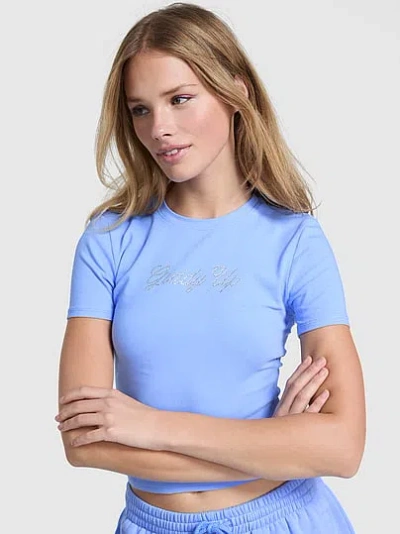 Pink Cotton Baby Tee In Blue