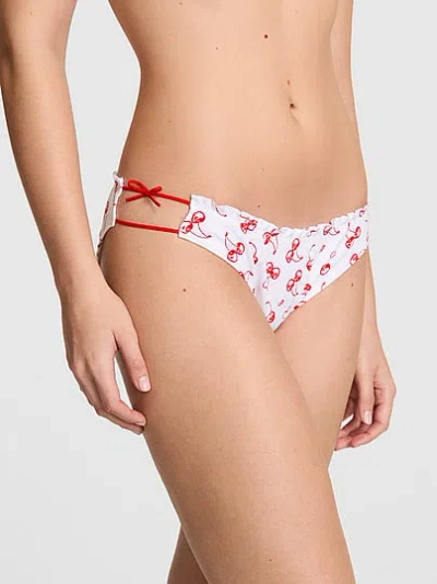 Pink Cotton Bikini Panty In White