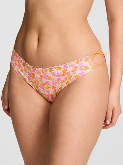 Pink Cotton Bikini Panty In Multi