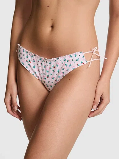 Pink Cotton Bikini Panty In White