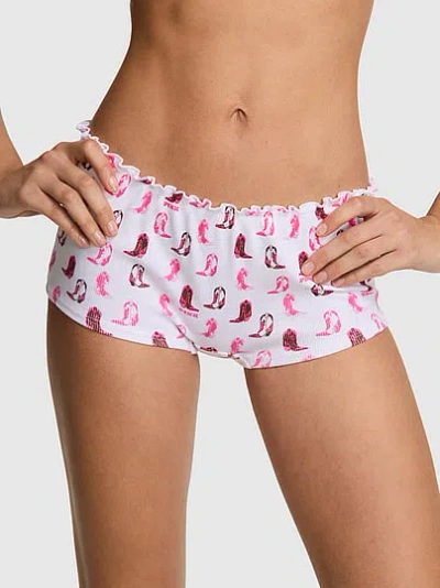 Pink Cotton Boyshort Panty In Neutral
