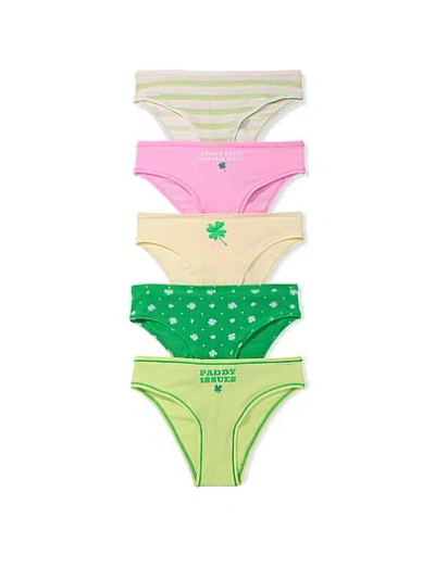 Pink Cotton Cheeky Pack Panty In Multi