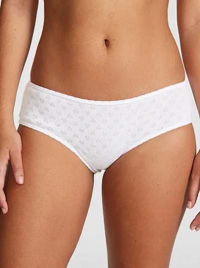 Pink Cotton Cheeky Panty In White