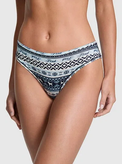 Pink Cotton Cheeky Panty In Blue