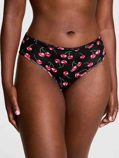Pink Cotton Cheeky Panty In Black