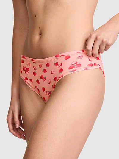 Pink Cotton Cheeky Panty In Animal Print