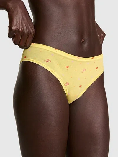 Pink Cotton Cheeky Panty In Yellow