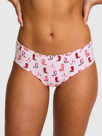 Pink Cotton Cheeky Panty In Animal Print