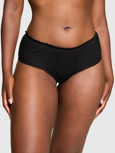 Pink Cotton Cheeky Panty In Black