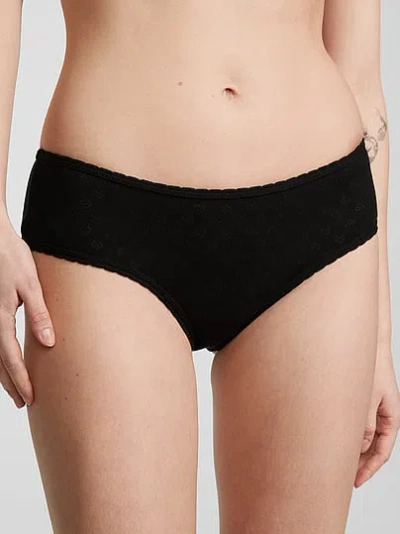 Pink Cotton Cheeky Panty In Black
