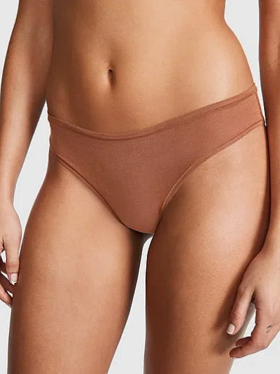 Pink Cotton Cheeky Panty In Brown