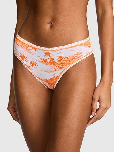 Pink Cotton Cheeky Panty In Multi