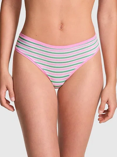 Pink Cotton Cheeky Panty In Multi