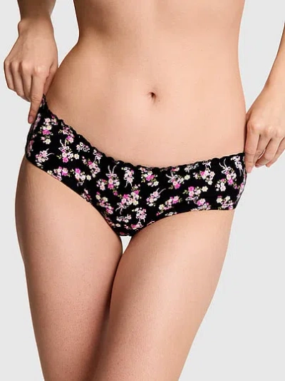 Pink Cotton Cheeky Panty In Black