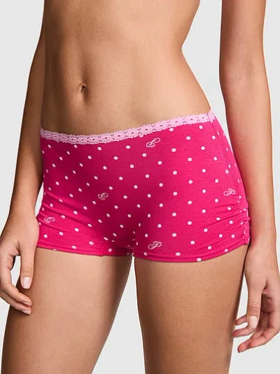 Pink Cotton Dorm Boyshort Panty In