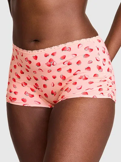 Pink Cotton Dorm Boyshort Panty In