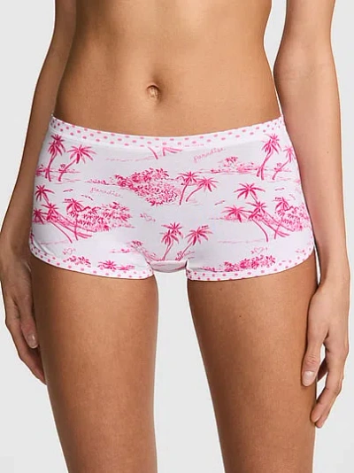 Pink Cotton Dorm Boyshort Panty In Multi