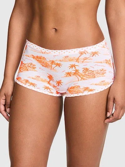 Pink Cotton Dorm Boyshort Panty In Orange