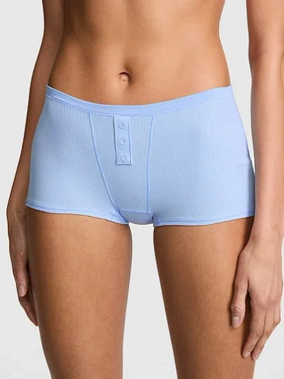 Pink Cotton Dorm Boyshort Panty In Blue
