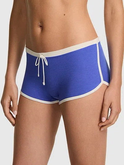 Pink Cotton Dorm Boyshort Panty In Blue