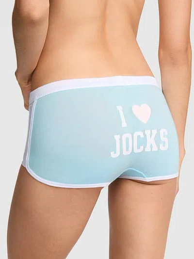 Pink Cotton Dorm Boyshort Panty In Blue