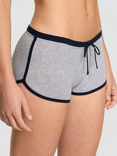 Pink Cotton Dorm Boyshort Panty In Gray