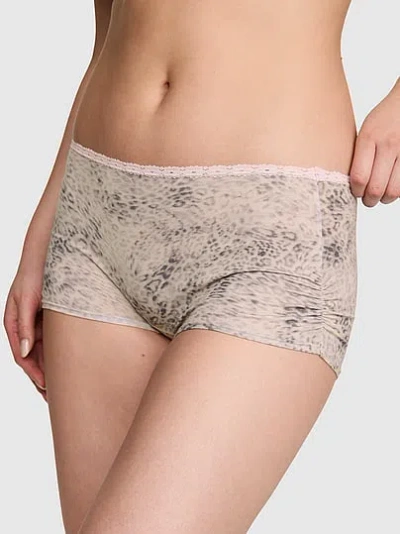 Pink Cotton Dorm Boyshort Panty In Multi