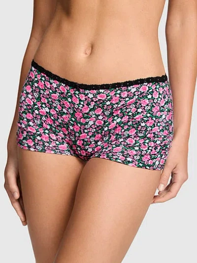 Pink Cotton Dorm Boyshort Panty In Multi