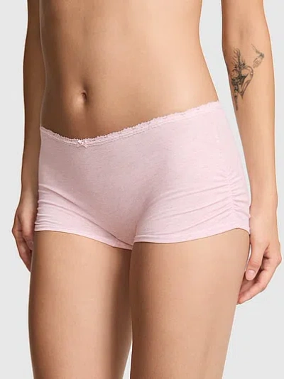 Pink Cotton Dorm Boyshort Panty In
