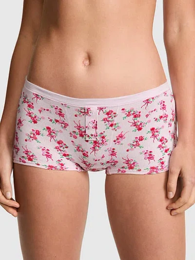 Pink Cotton Dorm Boyshort Panty In