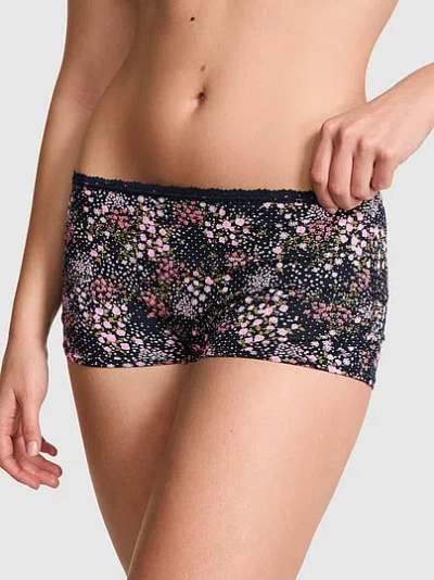 Pink Cotton Dorm Boyshort Panty In Multi