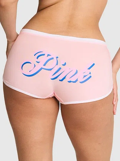 Pink Cotton Dorm Boyshort Panty In