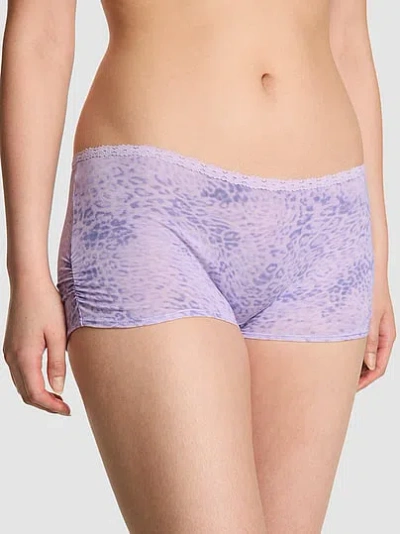 Pink Cotton Dorm Boyshort Panty In Print