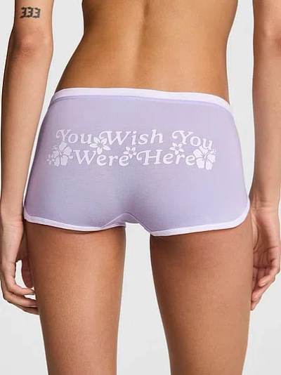Pink Cotton Dorm Boyshort Panty In Purple