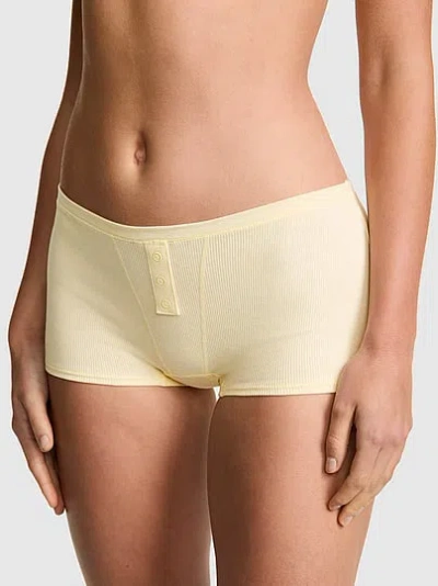 Pink Cotton Dorm Boyshort Panty In Yellow