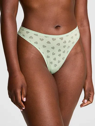 Pink Cotton High-leg Thong Panty In Blue