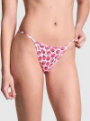 Pink Cotton String Bikini Panty In Multi
