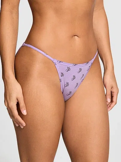 Pink Cotton String Bikini Panty In Purple