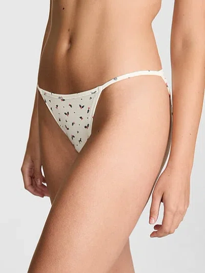 Pink Cotton String Bikini Panty In Neutral