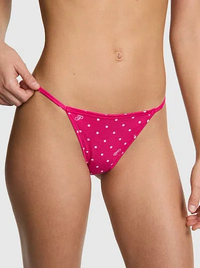 Pink Cotton String Bikini Panty In
